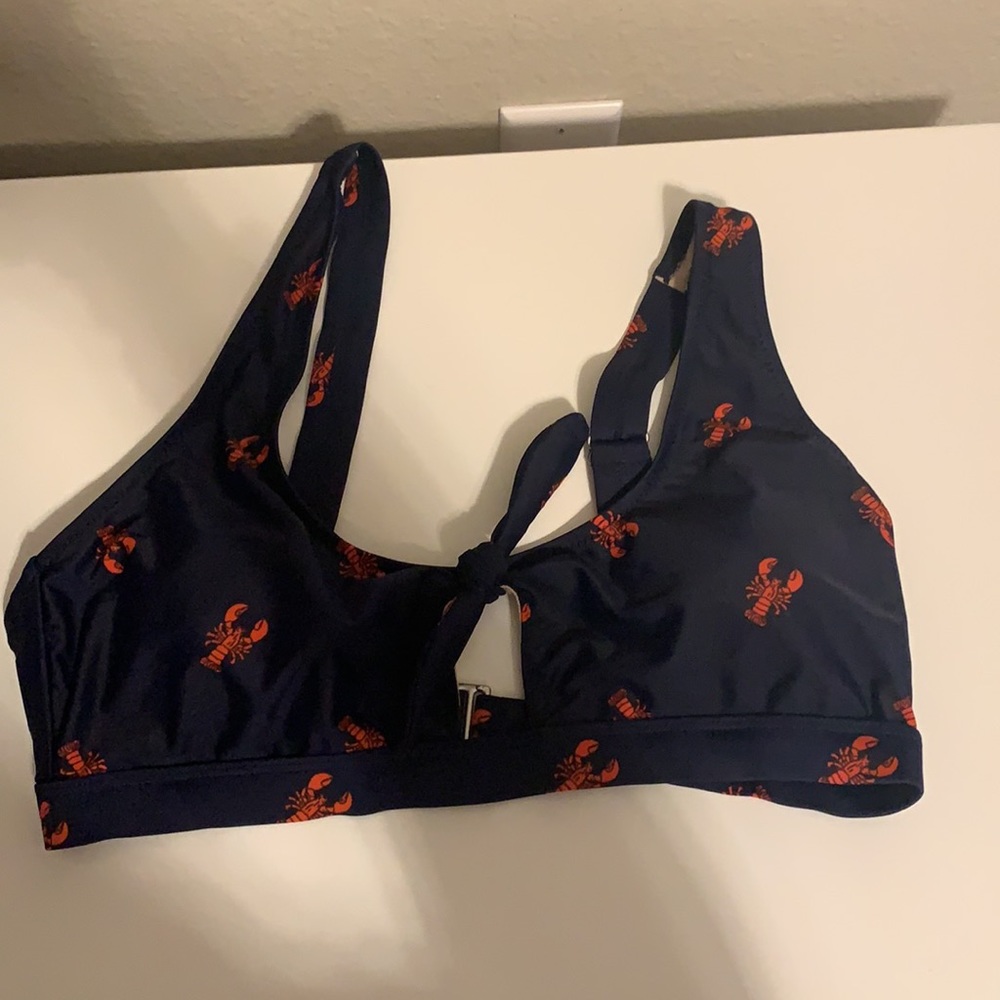 navy lobster bikini top